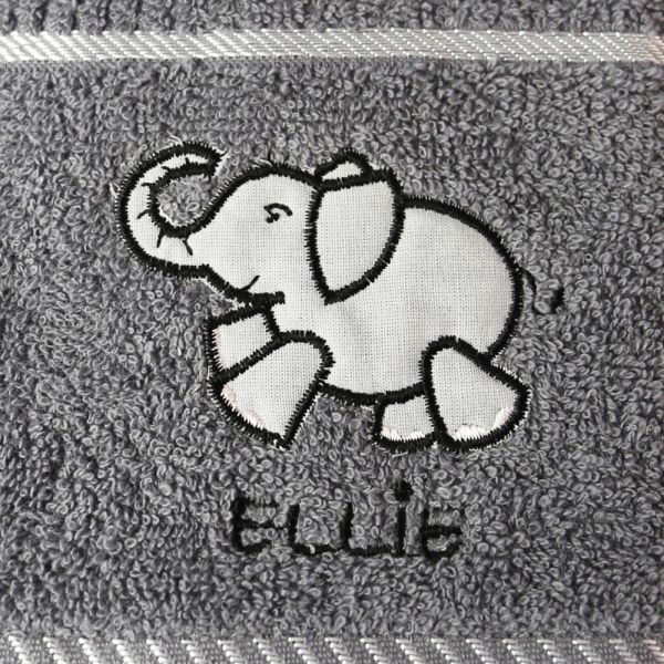 Kitchen Tea Towel Ellie Elephant - Grey
